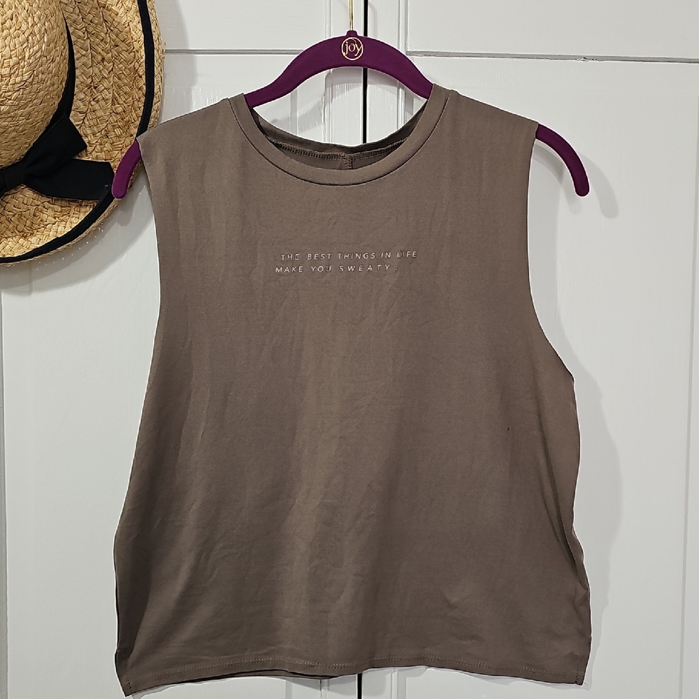 good hYOUman Brown Muscle Tee